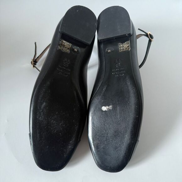 Stuart Weitzman Women’s Eden Mixed Leather Ankle-Strap Ballerina Flats Size 9B - Picture 7 of 7